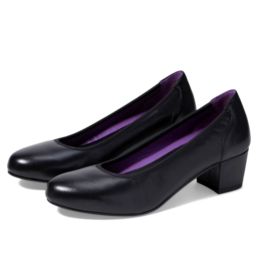 David Tate Simona Black Leather Ballet Flats 9 Wide EUC